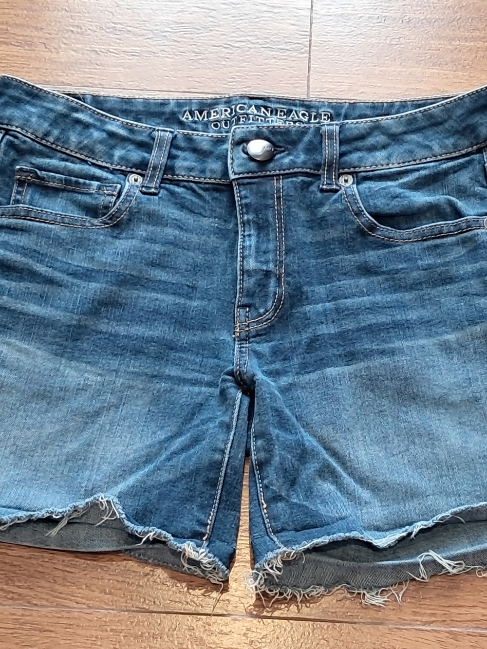 American Eagle Outfitters Women's Blue Denim Cutoff Shorts
